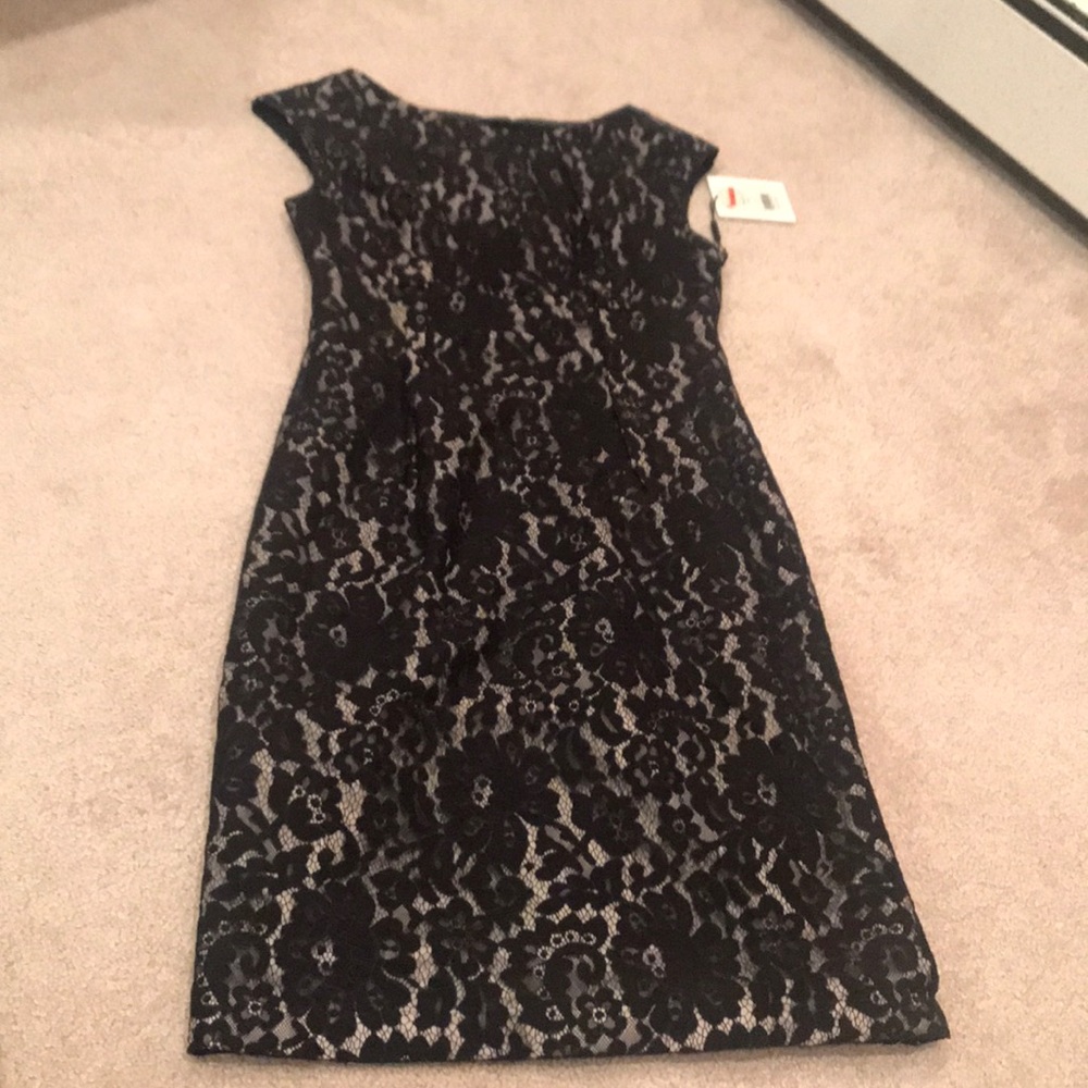 Sheath overlay lace dress